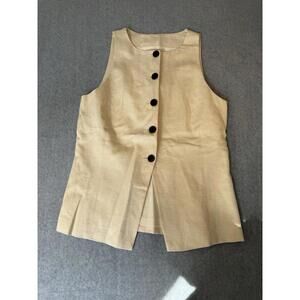 Madewell Womens Vest Drapey Twill Crewneck Cutaway Size 4 NWT